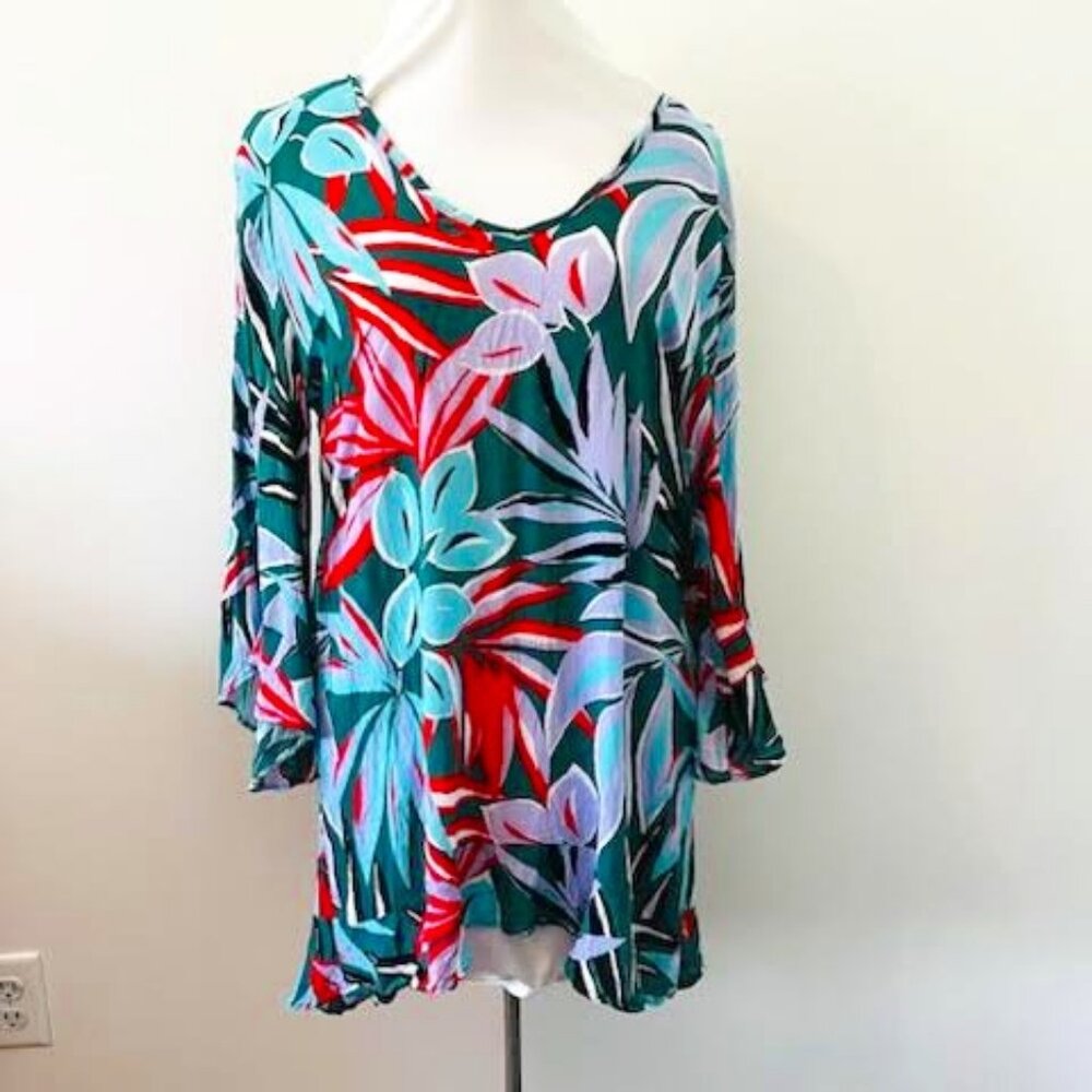 Anne Cole Women's M/L Flounce Tunic Swimsuit Coverup Beach Pool Vacatiion